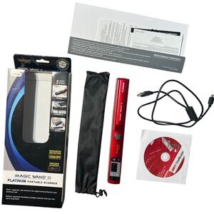 VuPoint Magic Wand III Platinum Red Portable Scanner 1050 DPI Color USB Software
